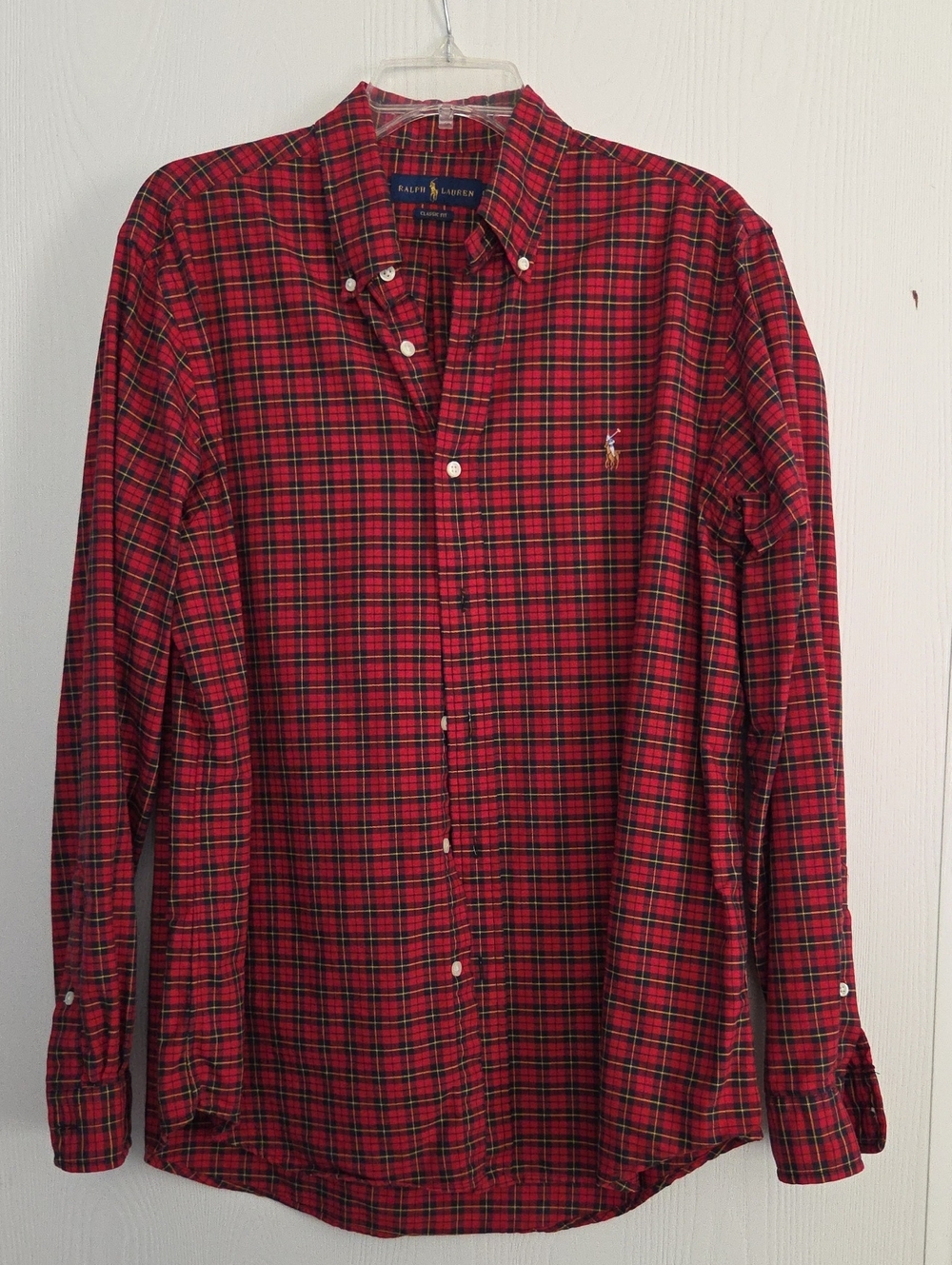 Ralph Lauren Red and Black Plaid Button-Down Shirt